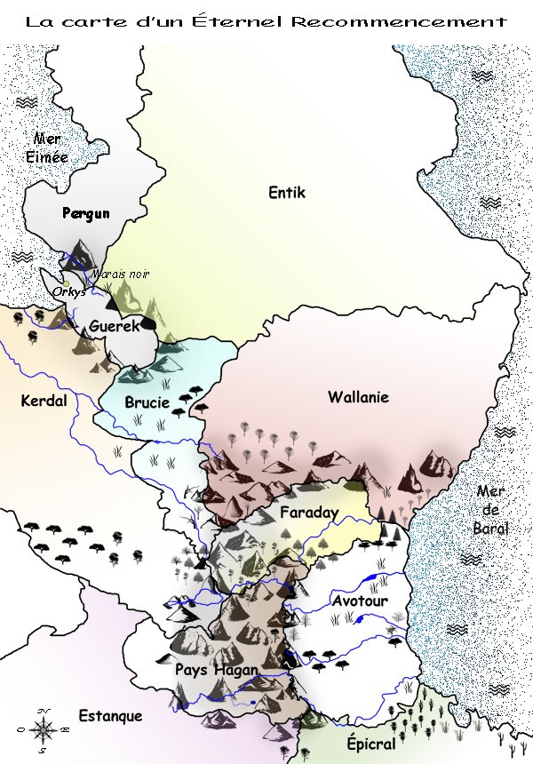 La carte des royaumes autour du Guerek