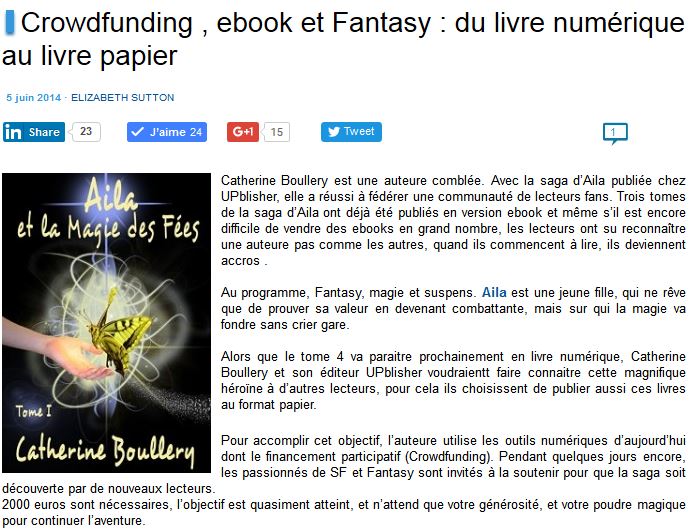 La fantasy en crowdfunding avec l'auteure Catherine Boullery sur IDBOOX